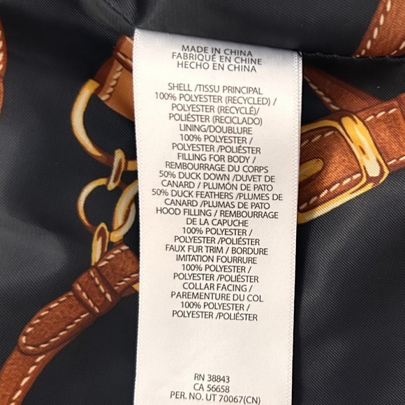 Lauren Ralph Lauren Black Label Womens S Black Duck Down Quilted Puffer Jacket - Picture 5 of 12